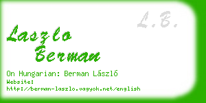 laszlo berman business card