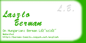 laszlo berman business card